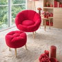 Atelier Del Sofa Lida - Conjunto de Sillón y Puff Fucsia